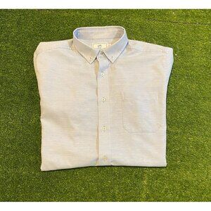 Southern tide shirt mens medium blue performance seawool stretch short sleeve B